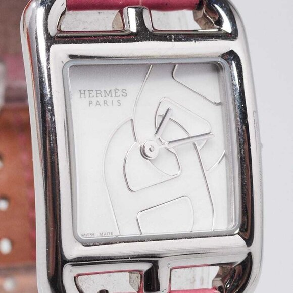Hermes Pink Alligator and Stainless Steel Chaine d'Ancre Cape Cod Swiss - Picture 3 of 11